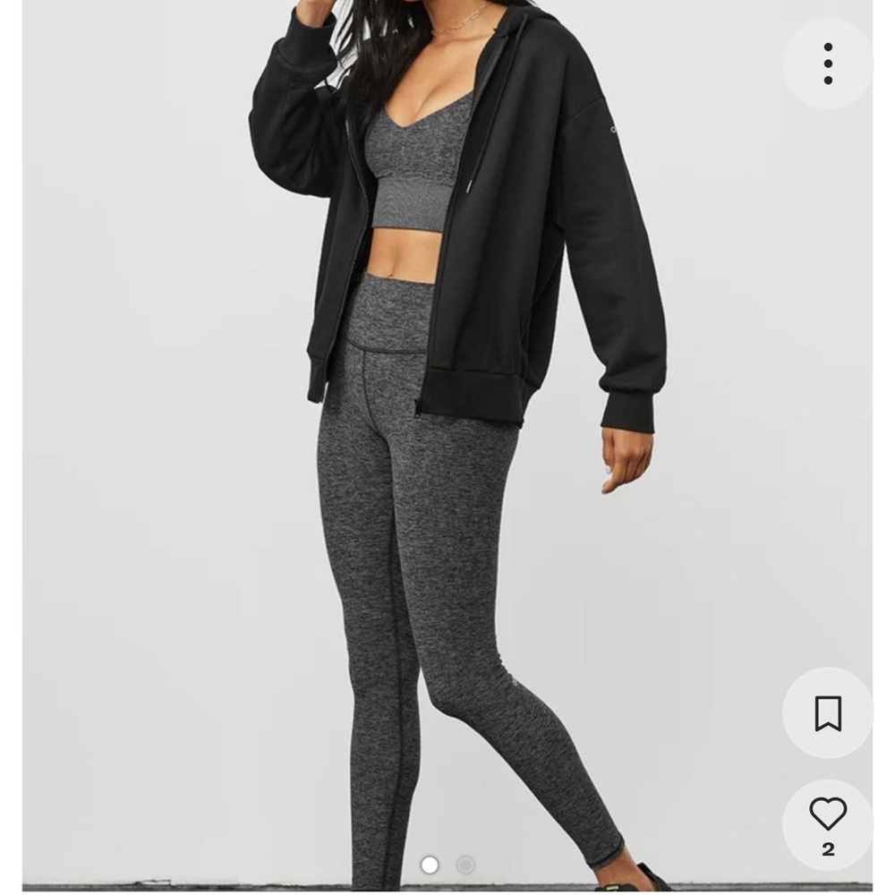 ALOSOFT HIGH-WAIST 7/8 HIGHLIGHT LEGGING - DARK HEATHER GREY
